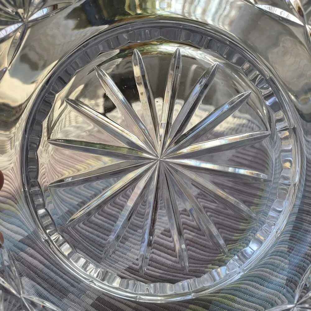 Crystal Clear Monica Pinwheel Elegant Cut Lead Crystal Bowl 8